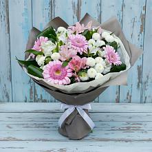 Букет цветов из:  Герберы, Альстромерии и Хризантемы в Дубках Дагестан