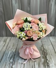Букет цветов из:  Гвоздики, Розы и Хризантемы в Дубках Дагестан
