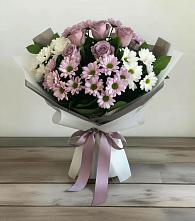 Букет цветов из:  Хризантемы и Розы в Дубках Дагестан