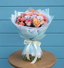 Букет цветов из:  Хризантемы и Розы в Дубках Дагестан