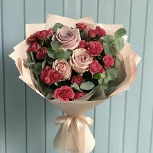 Букет цветов из:  Гвоздики и Розы в Дубках Дагестан