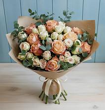 Букет цветов из:  Альстромерии и Розы в Дубках Дагестан