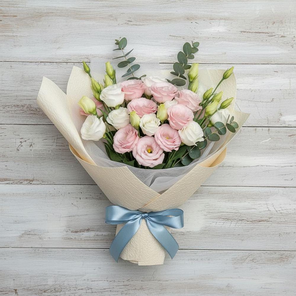 Букет цветов из: Лизиантусы в Дубках Дагестан